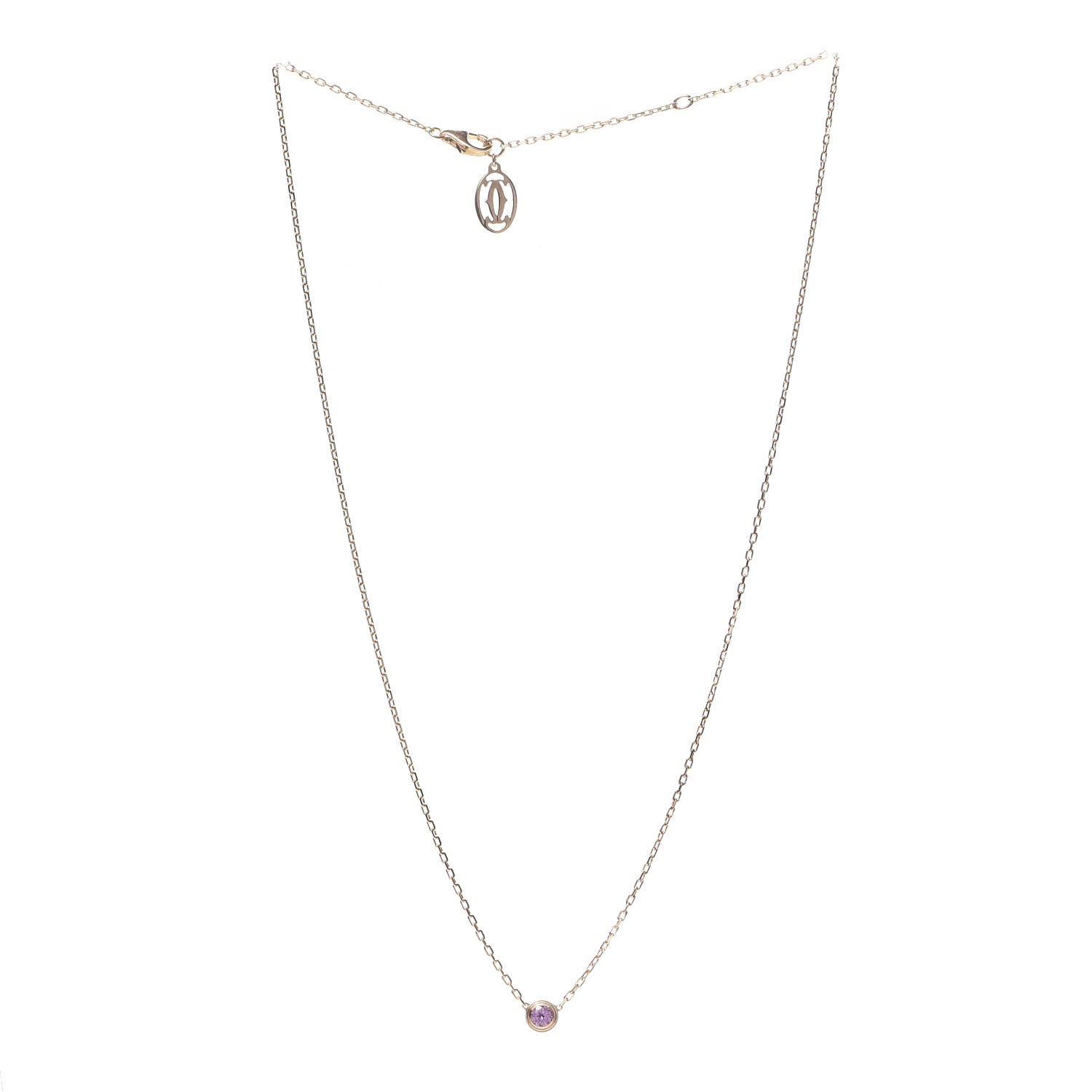 Cartier 18K Pink Gold Pink Sapphire D'Amour Pendant Necklace 3 of 5