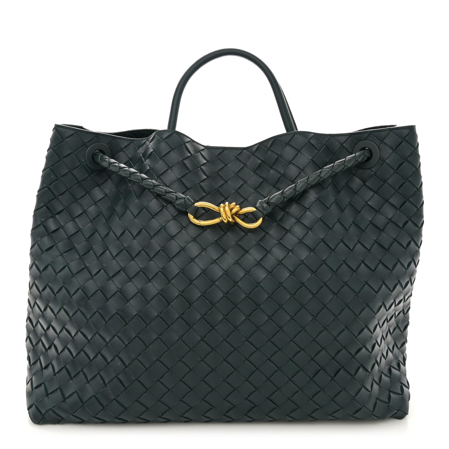 Nappa Intrecciato Large Andiamo Shoulder Bag Inkwell