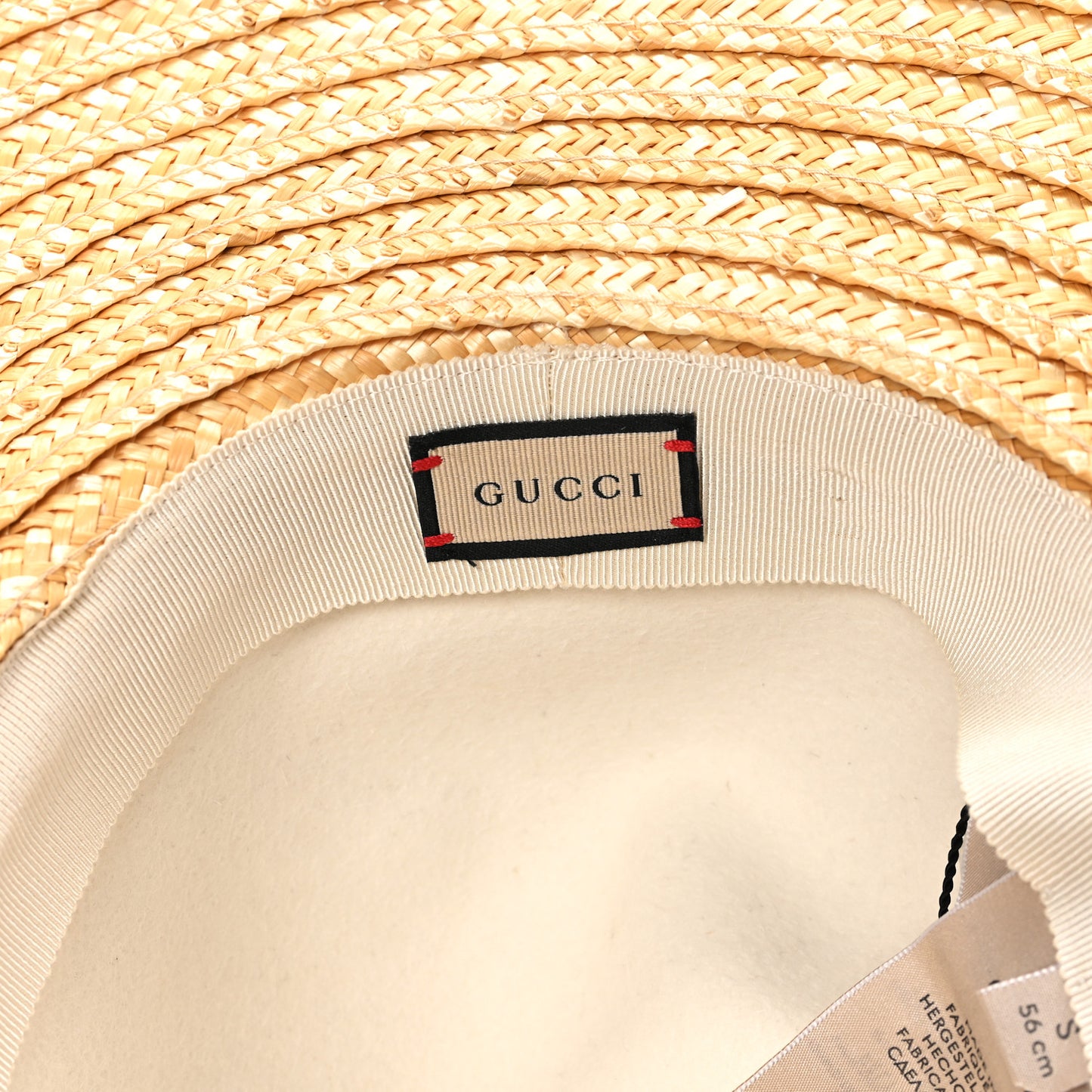 Straw Felt Wide Brim Hat S Beige White