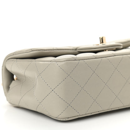 Chanel Lambskin Quilted Mini Rectangular Flap Grey 9 of 10