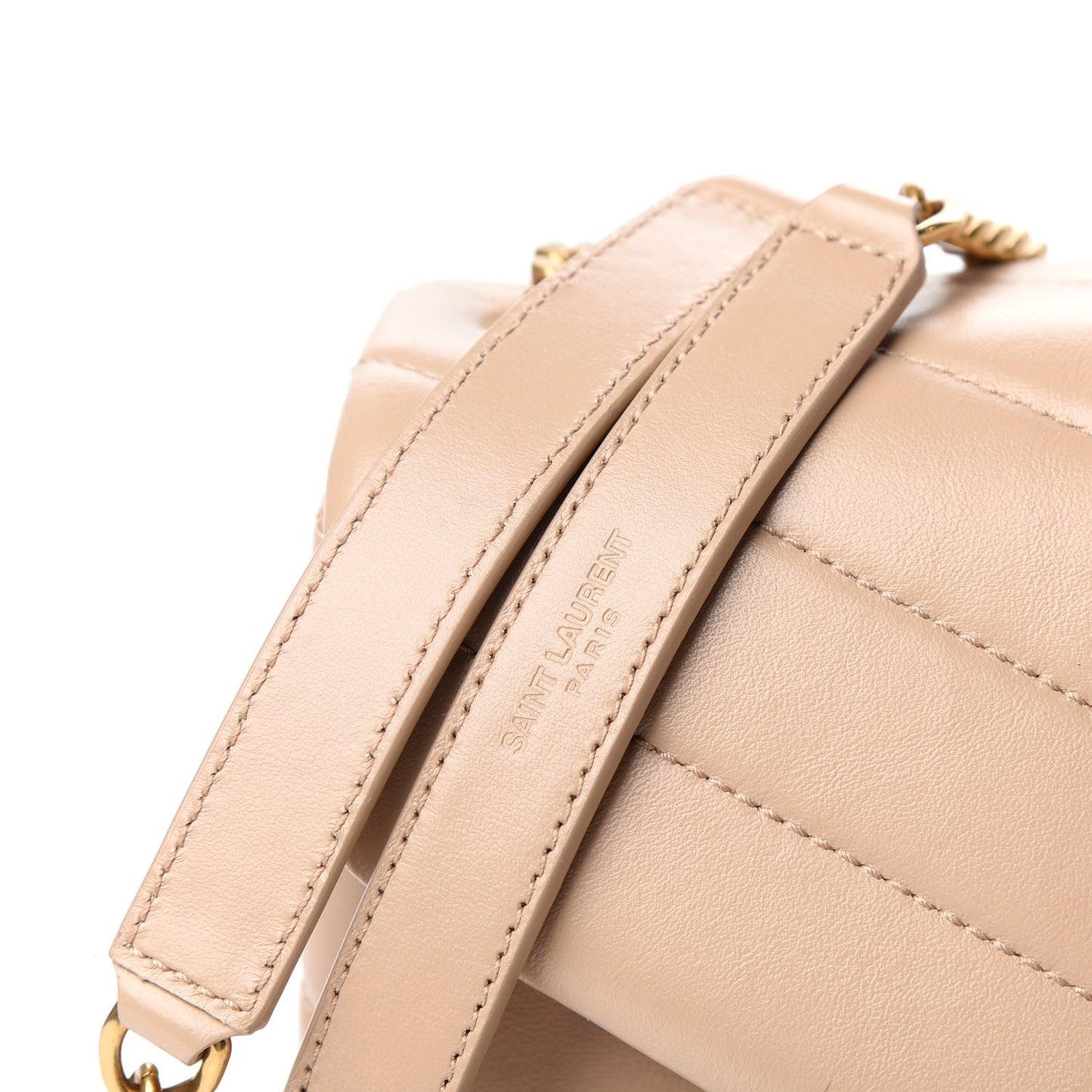 Calfskin Y Quilted Monogram Small Loulou Chain Satchel Dark Beige