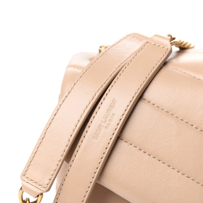 Saint Laurent Calfskin Y Quilted Monogram Small Loulou Chain Satchel Dark Beige 9 of 9