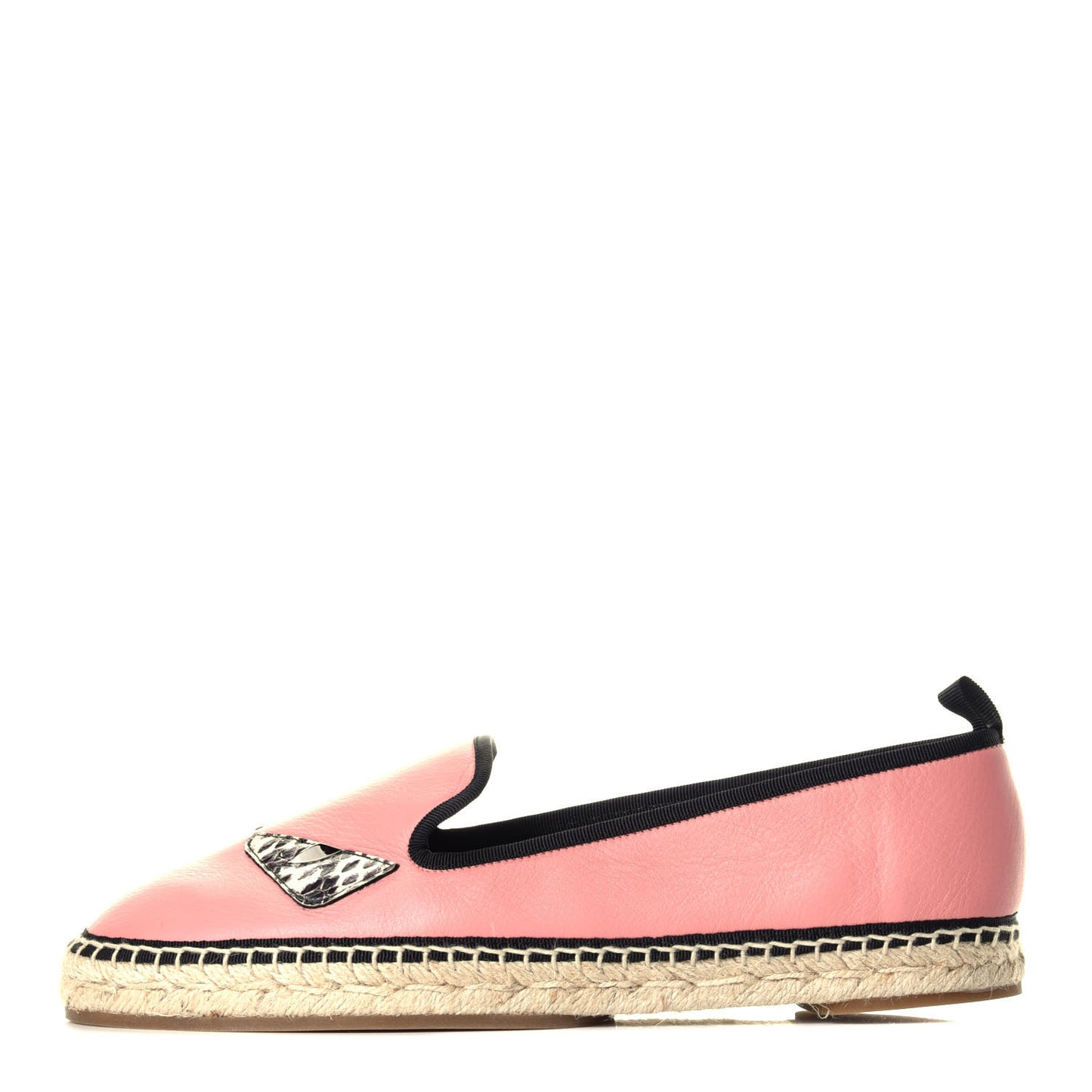 Calfskin Elaphe Espadrille Moccasin 40 Bois De Rose Natural