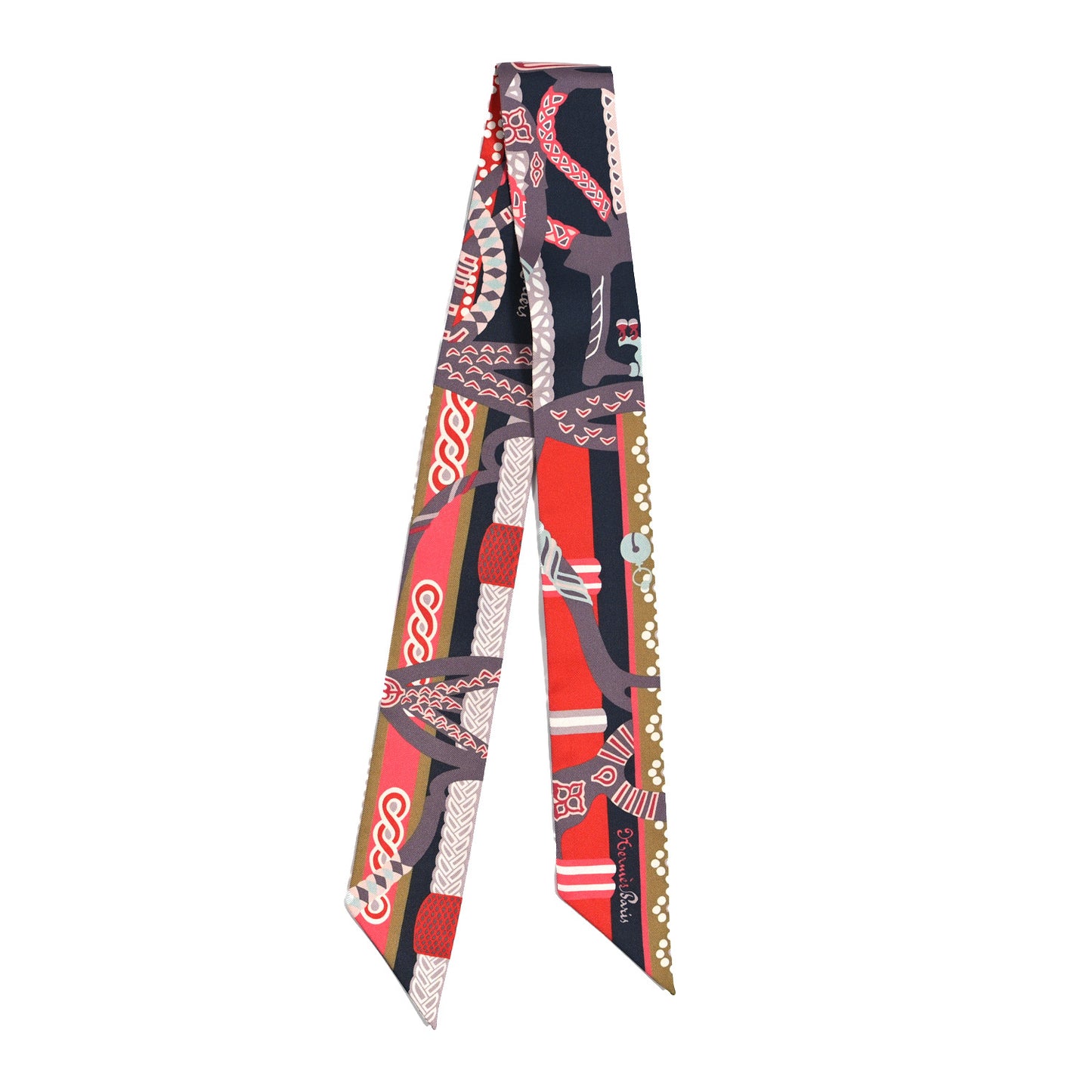 Silk Fantaisie d'Etriers Twilly Anthracite Corail