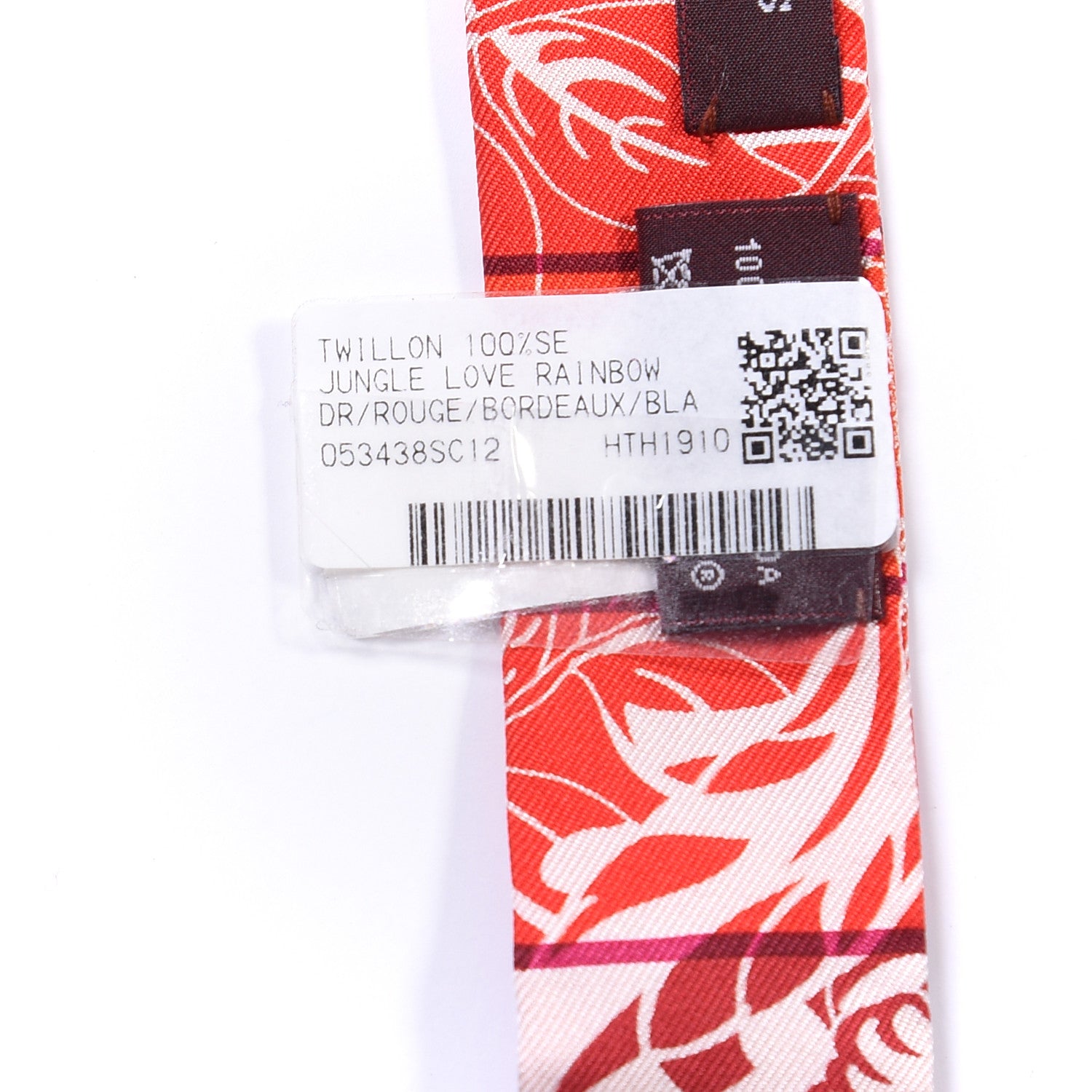 Hermes Silk Jungle Love Rainbow Twillon and Bowtie Rouge Bordeaux White 3 of 3