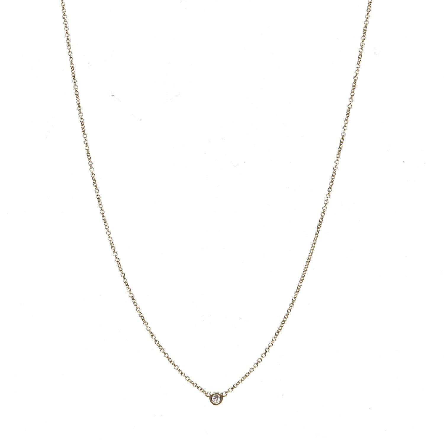 Tiffany 18K Yellow Gold Diamond .10ct Elsa Peretti Diamonds by the Yard Pendant Necklace 8 of 16