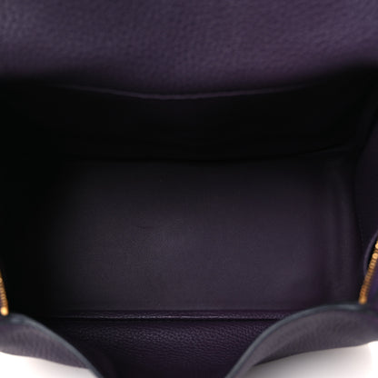 Hermes Taurillon Clemence Lindy 26 Raisin 5 of 11