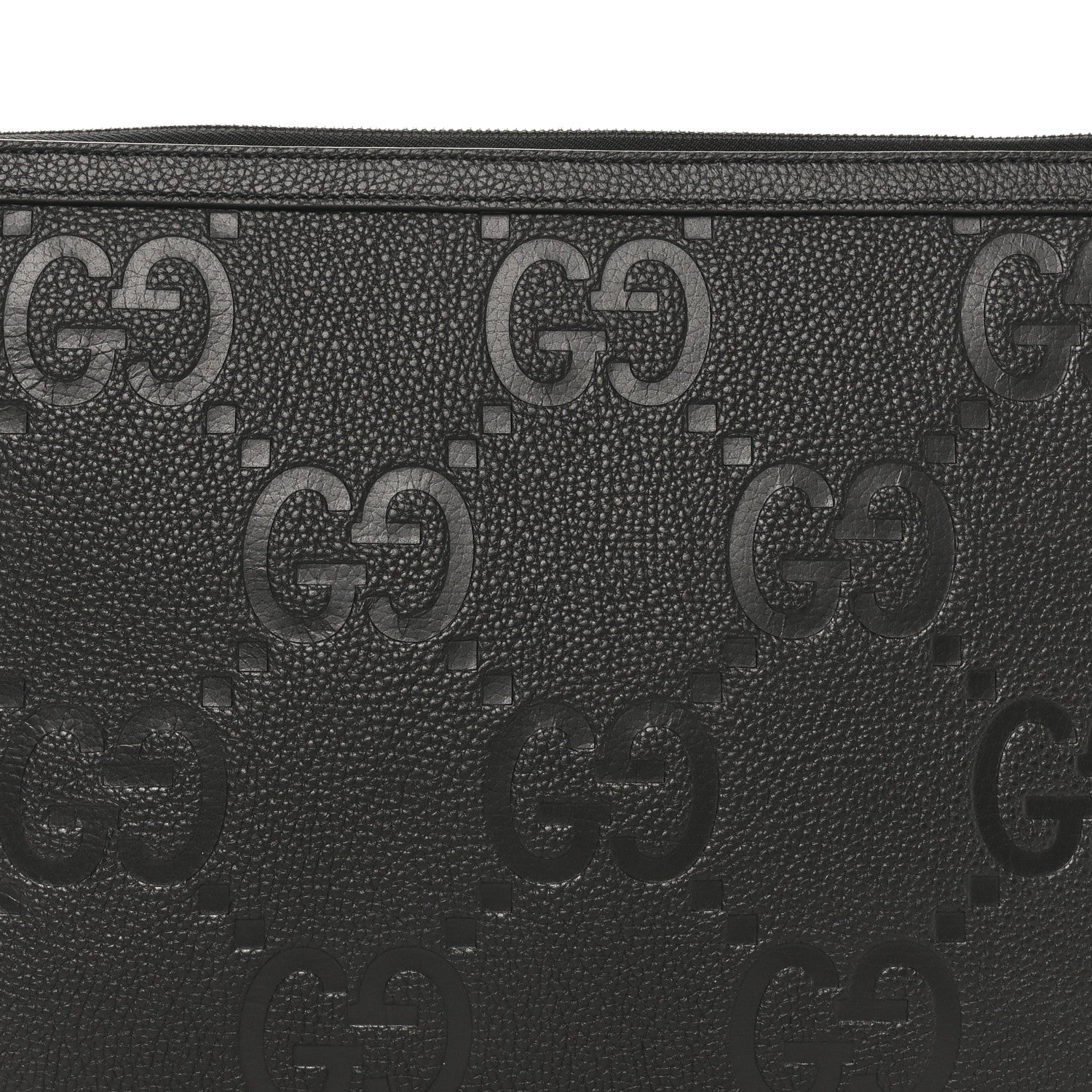 Gucci Piuma Calfskin Jumbo GG Embossed Document Case Black 7 of 7