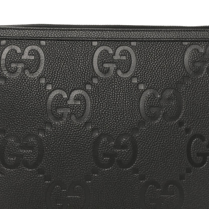 Gucci Piuma Calfskin Jumbo GG Embossed Document Case Black 7 of 7