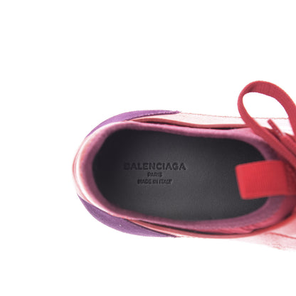 Balenciaga Mesh Calfskin Neoprene Suede Womens Race Runner Sneakers 37 Rouge Violet 7 of 9
