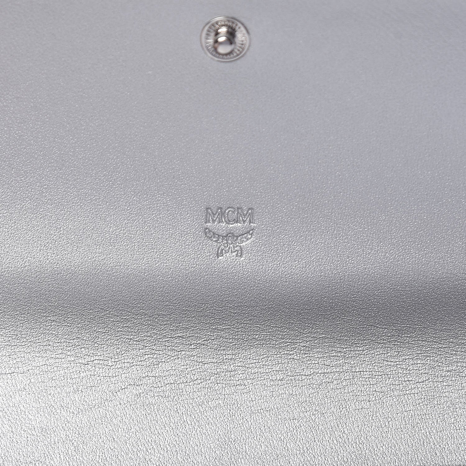 MCM Metallic Visetos Large Tri-Fold Flap Wallet Berlin Silver 7 of 9