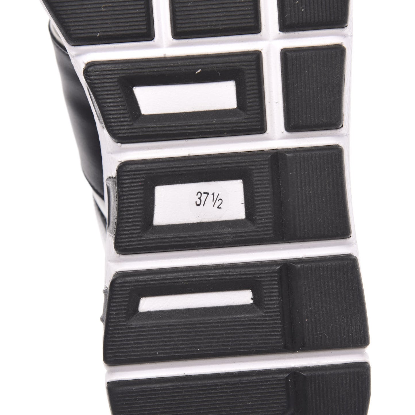 Calfskin Womens Interlocking G Sneakers 37.5 Black White