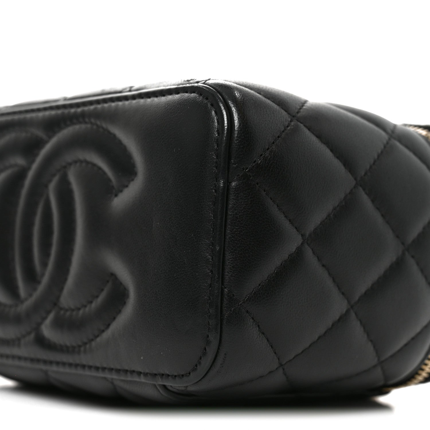 Chanel Lambskin Quilted Pearl Crush Small Vanity Case With Chain Black 10 of 11