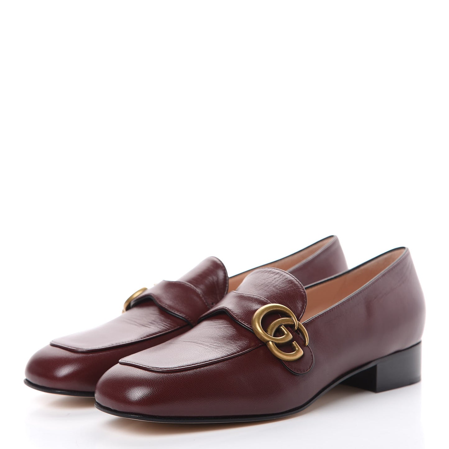Malaga Kid Womens GG Marmont Loafers 38.5 Vintage Bordeaux
