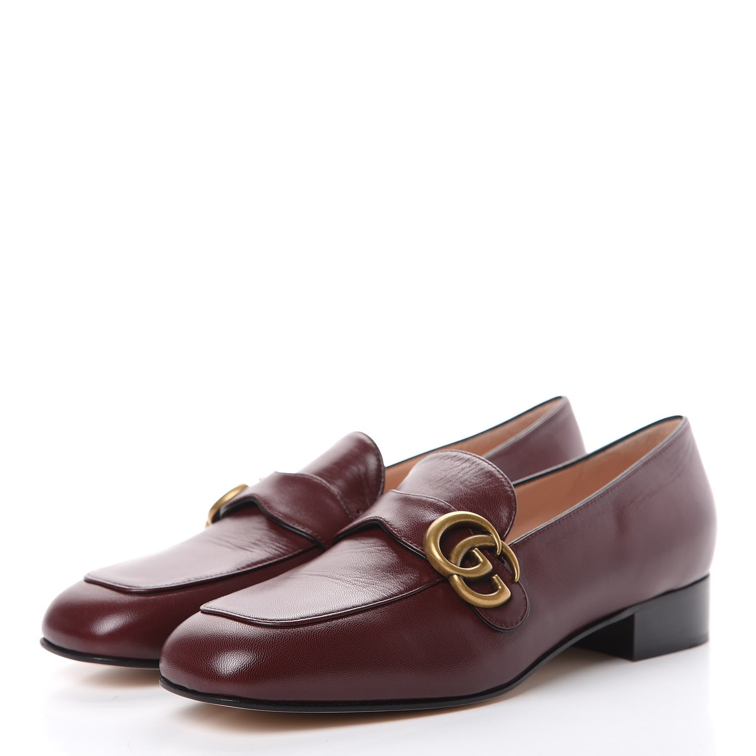 Gucci Malaga Kid Womens GG Marmont Loafers 38.5 Vintage Bordeaux 3 of 8