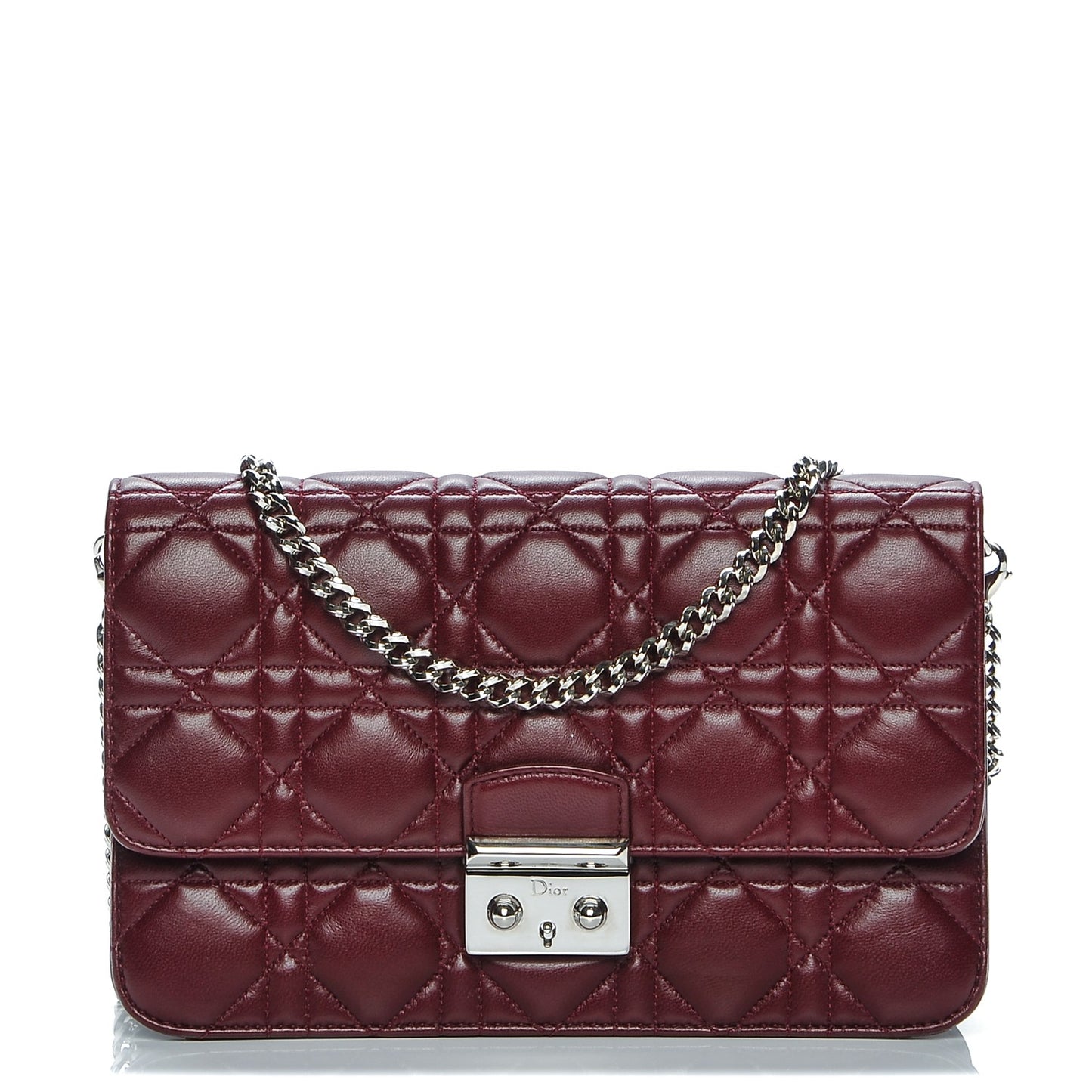 Lambskin Cannage Miss Dior Promenade Pouch Plum