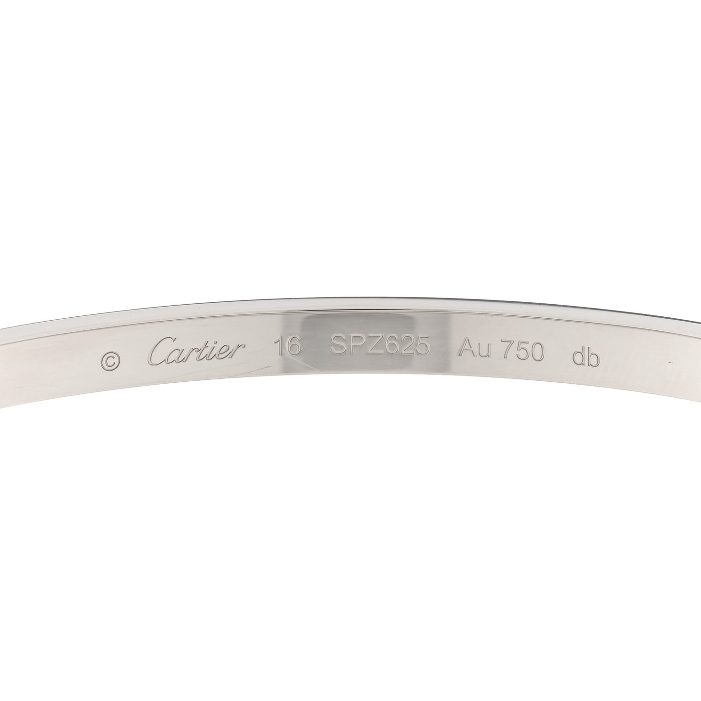 18K White Gold Small LOVE Bracelet 16