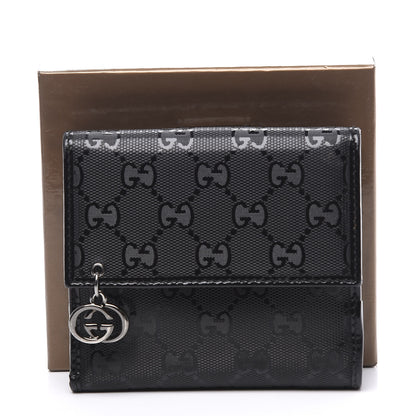 Gucci Imprime Monogram GG Pierce French Flap Wallet Black 10 of 10