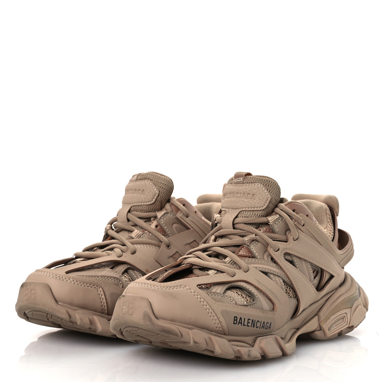 Balenciaga Mesh Rubber Uni-Matte Full Color Womens Track Sneakers 39 Full Beige 4 of 16