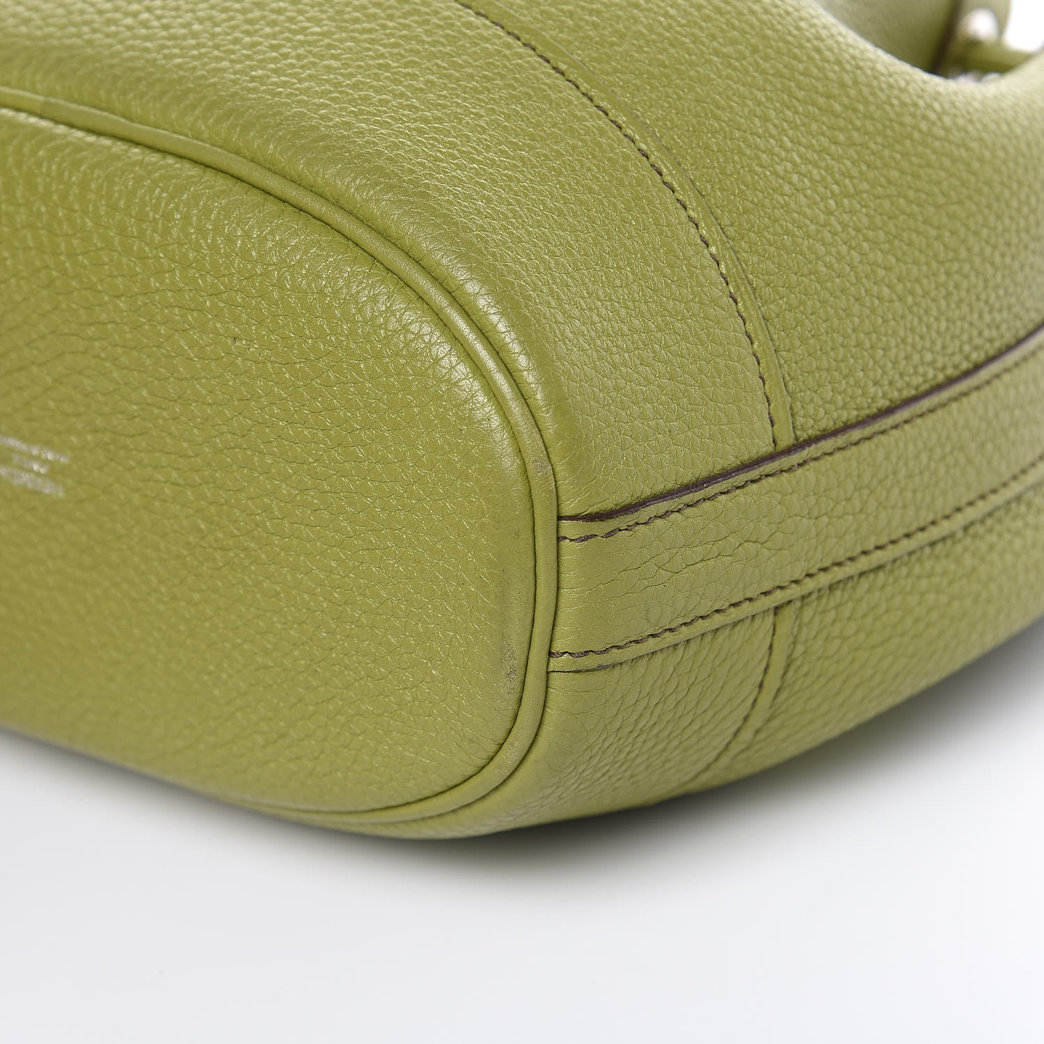 Hermes Taurillon Clemence Market Drawstring 18 Vert Anis 9 of 12