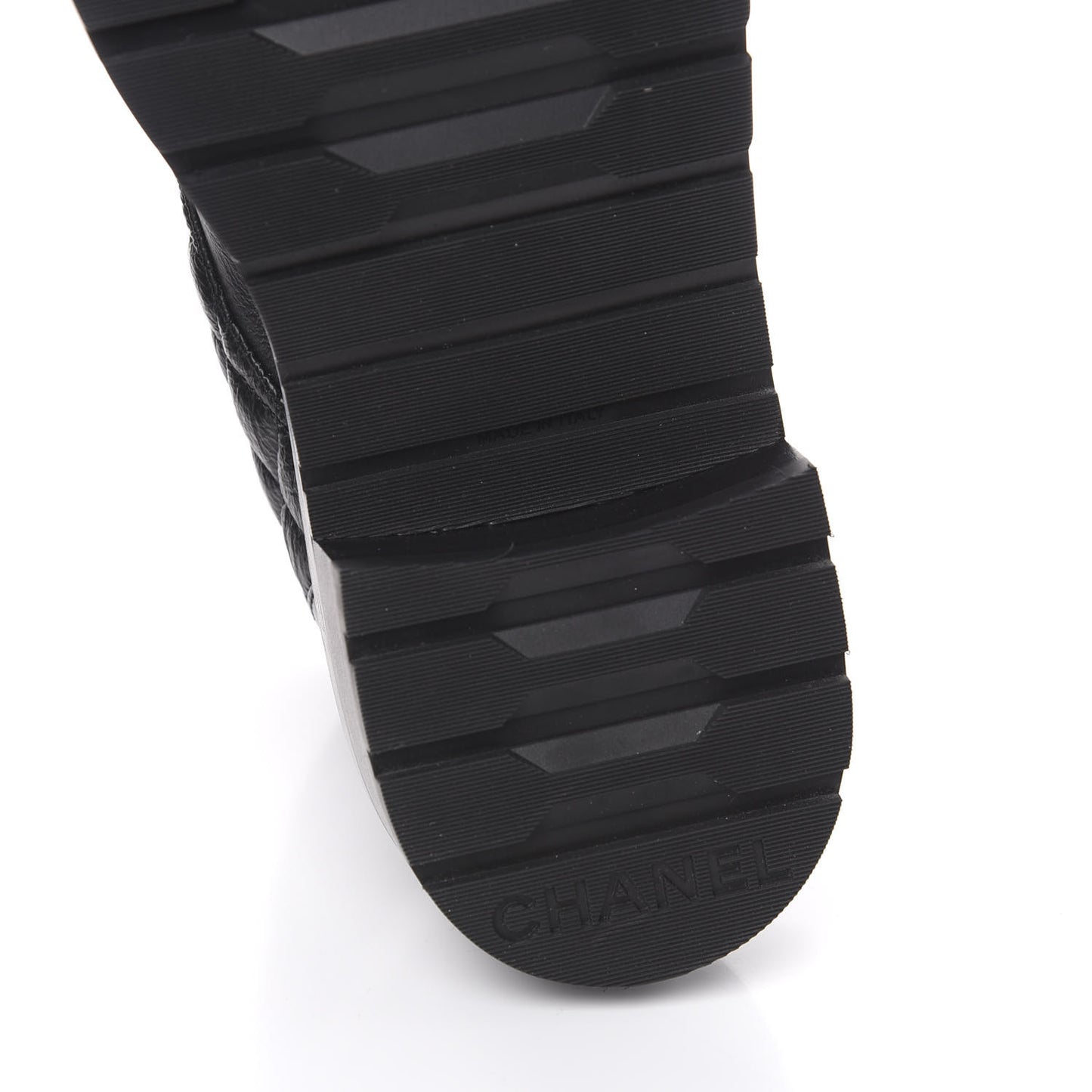 Shiny Goatskin Calfskin Quilted Lace Up Combat Boots 40 Black