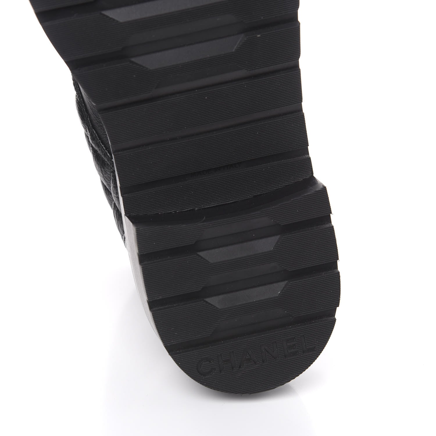 Chanel Shiny Goatskin Calfskin Quilted Lace Up Combat Boots 40 Black 6 of 10
