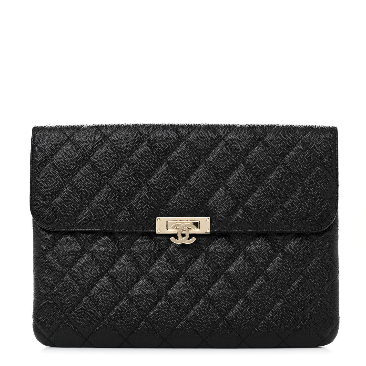 Chanel Caviar Quilted Medium Golden Class Pouch Black 1 of 10