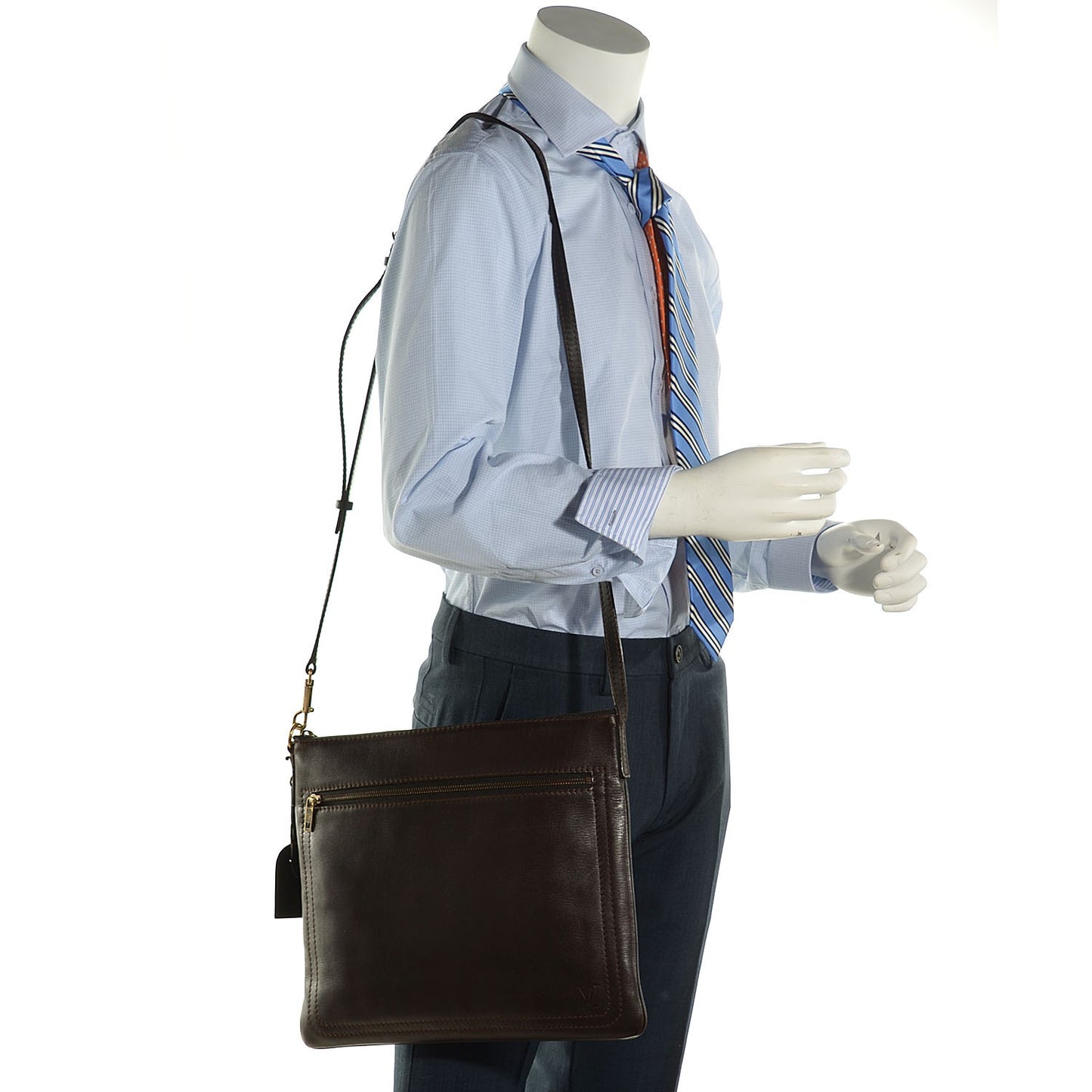 Utah Leather Sac Plat Messenger Coffee