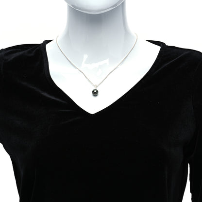 Mikimoto 18K White Gold Diamond Black South Sea Pearl 10mm Morning Dew Pendant Necklace 2 of 7