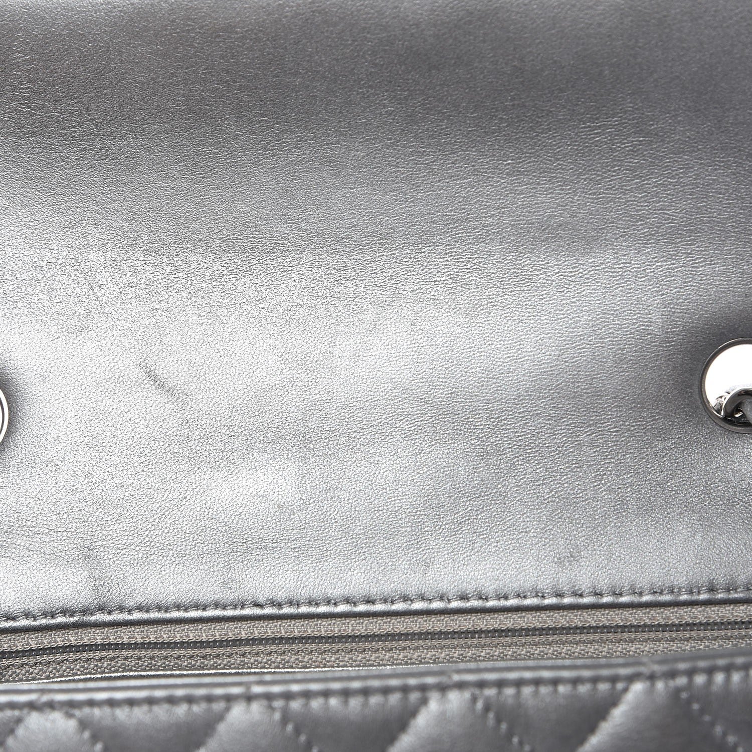 Chanel Metallic Lambskin Quilted Mini Rectangular Flap Silver 8 of 13