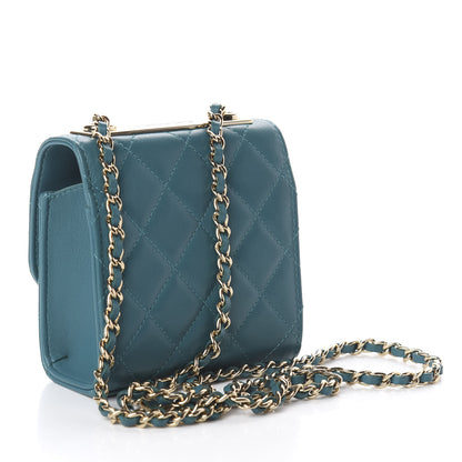 Chanel Lambskin Quilted Mini Trendy CC Chain Wallet Blue 2 of 8