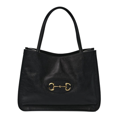 Gucci New Sakai Calfskin Lux Horsebit 1955 Tote Bag Black 1 of 9