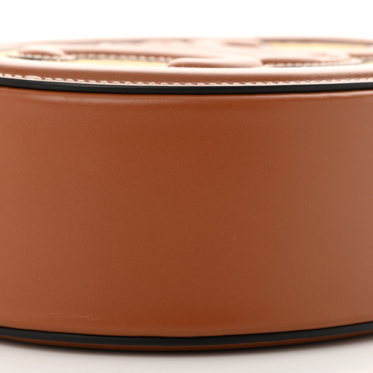 Canvas Calfskin Cuir Triomphe Oval Crossbody Purse Natural Tan