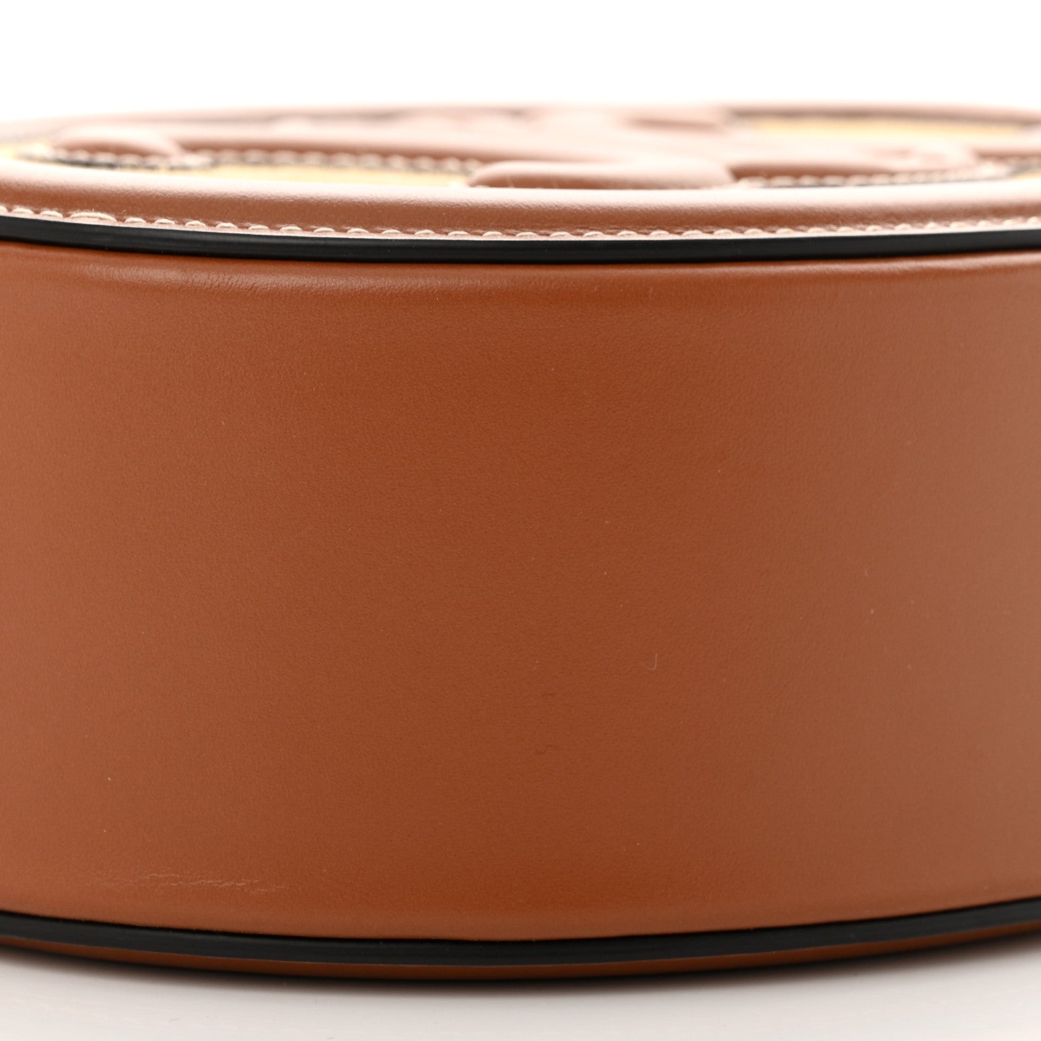 Celine Canvas Calfskin Cuir Triomphe Oval Crossbody Purse Natural Tan 9 of 10