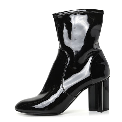 Louis Vuitton Patent Silhouette Ankle Boots 39 Black 1 of 8