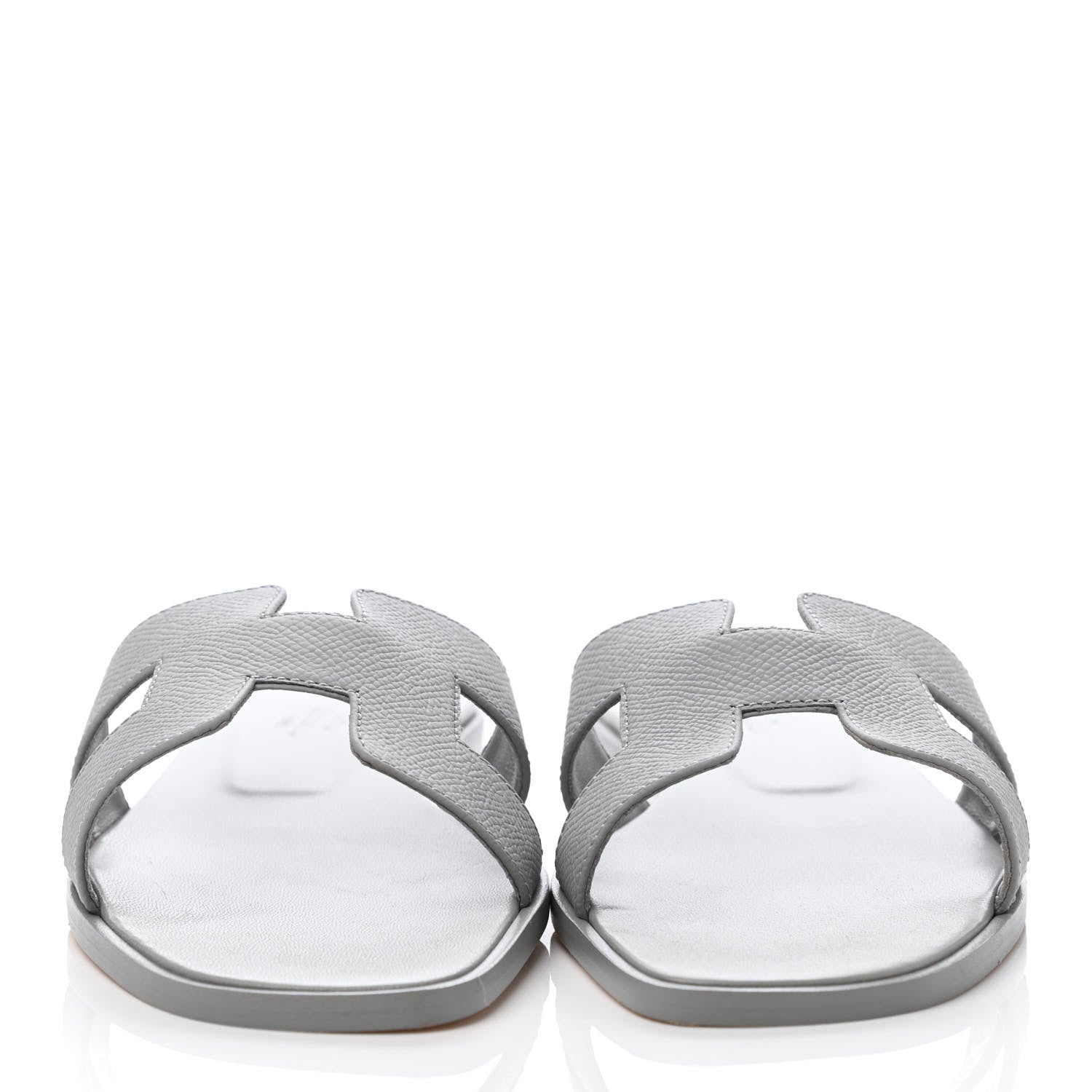 Hermes Epsom Oran Sandals 37.5 Bleu Glacier 2 of 4
