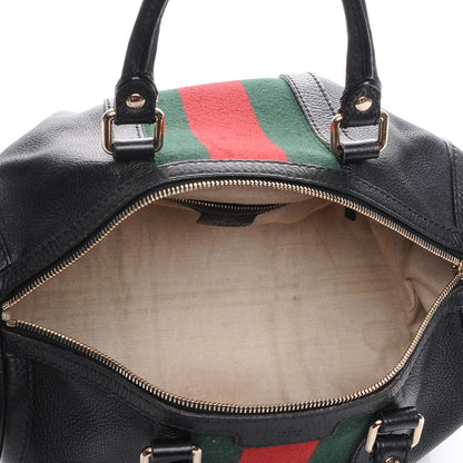 Gucci Calfskin Vintage Web Medium Boston Black 5 of 11