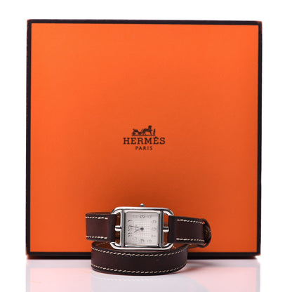 Hermes Stainless Steel Barenia 23mm Cape Cod Double Tour Quartz Watch Fauve 13 of 13