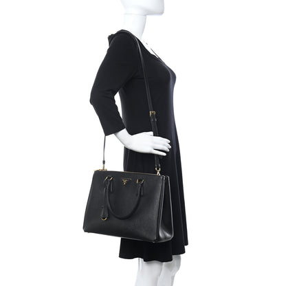 Prada Saffiano Medium Galleria Double Zip Tote Black 2 of 11