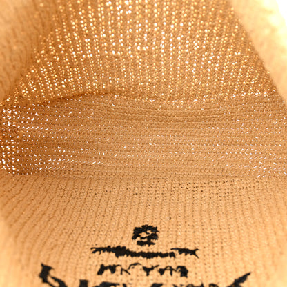 Prada Yarn Raffia Effect Crochet Embroidered Logo Tote Naturale 5 of 9