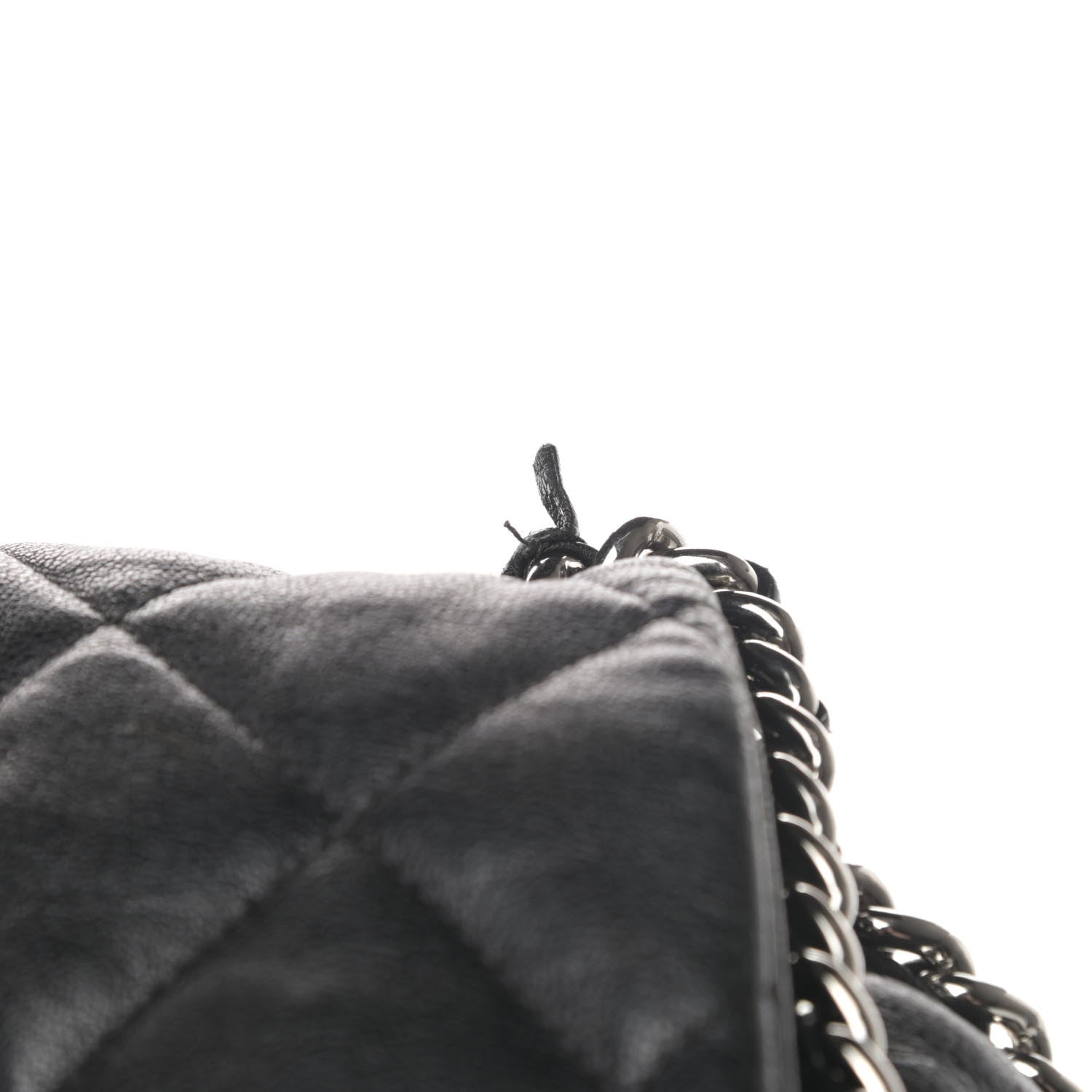 Chanel Washed Lambskin Quilted Large Chain Around Flap Black 12 of 13