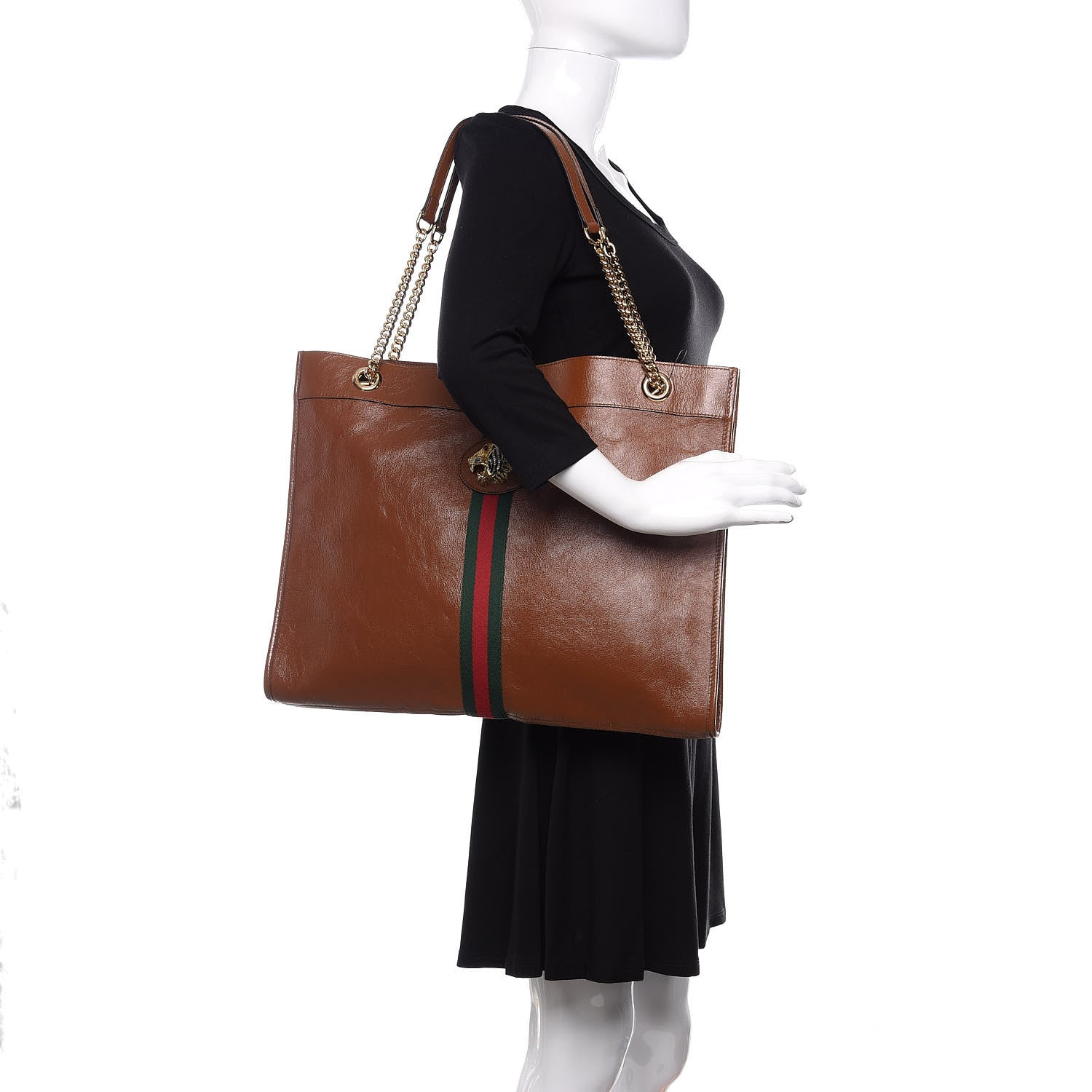 Gucci Calfskin Large Rajah Chain Tote Cuir 2 of 10