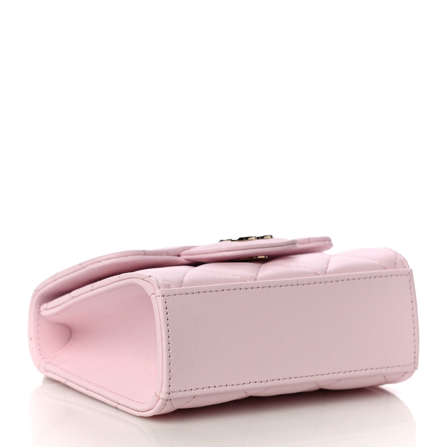 Chanel Lambskin Quilted Top Handle Clutch With Chain Light Pink 4 of 12