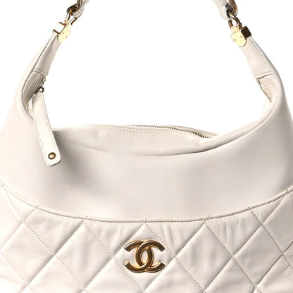 Chanel Calfskin Quilted Close To Me Hobo White 8 of 11
