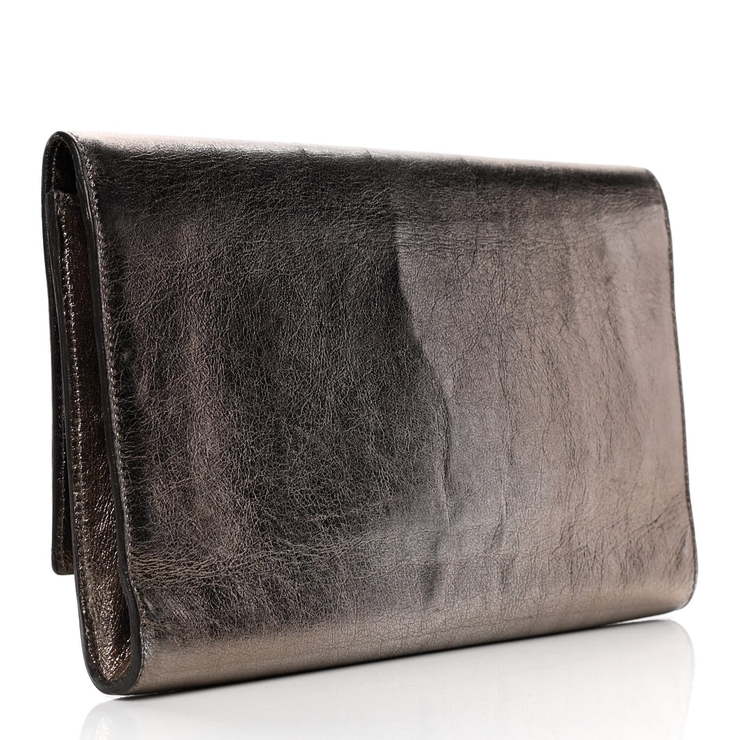 Saint Laurent Metallic Calfskin Monogram Large Belle De Jour Clutch Gold 2 of 4