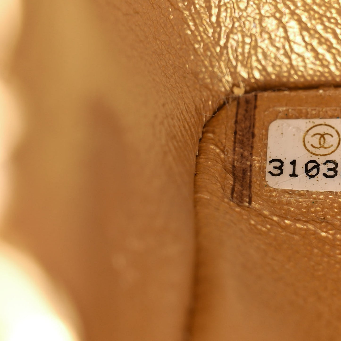 Metallic Lambskin Quilted Mini Rectangular Flap Gold