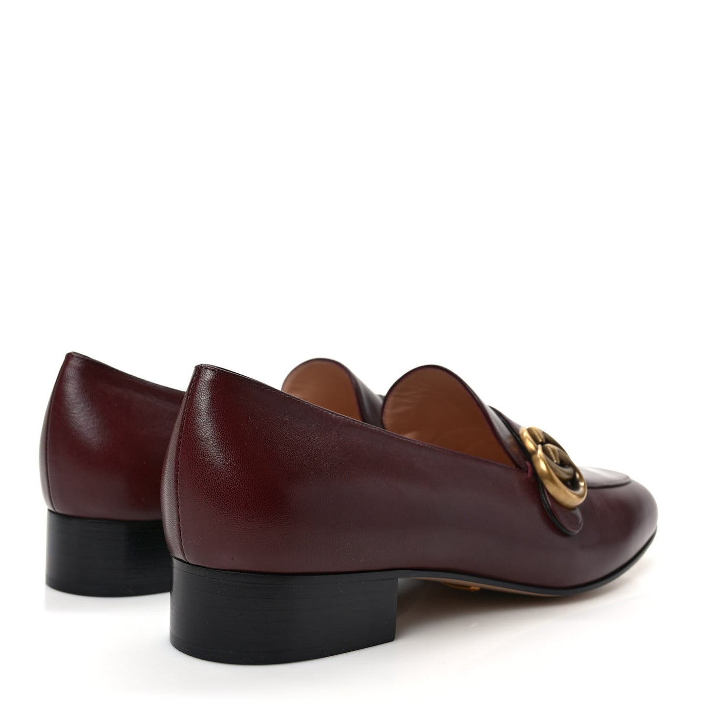 Malaga Kid Womens GG Marmont Loafers 40.5 Vintage Bordeaux