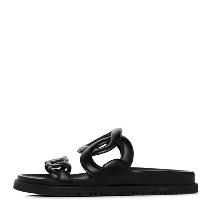 Hermes Nappa Extra Sandals 37.5 Black 2 of 18