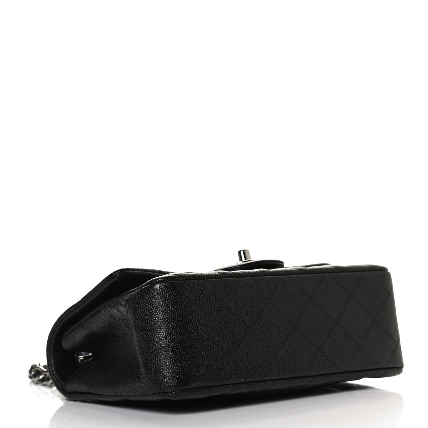 Iridescent Caviar Quilted Mini Rectangular Flap Black