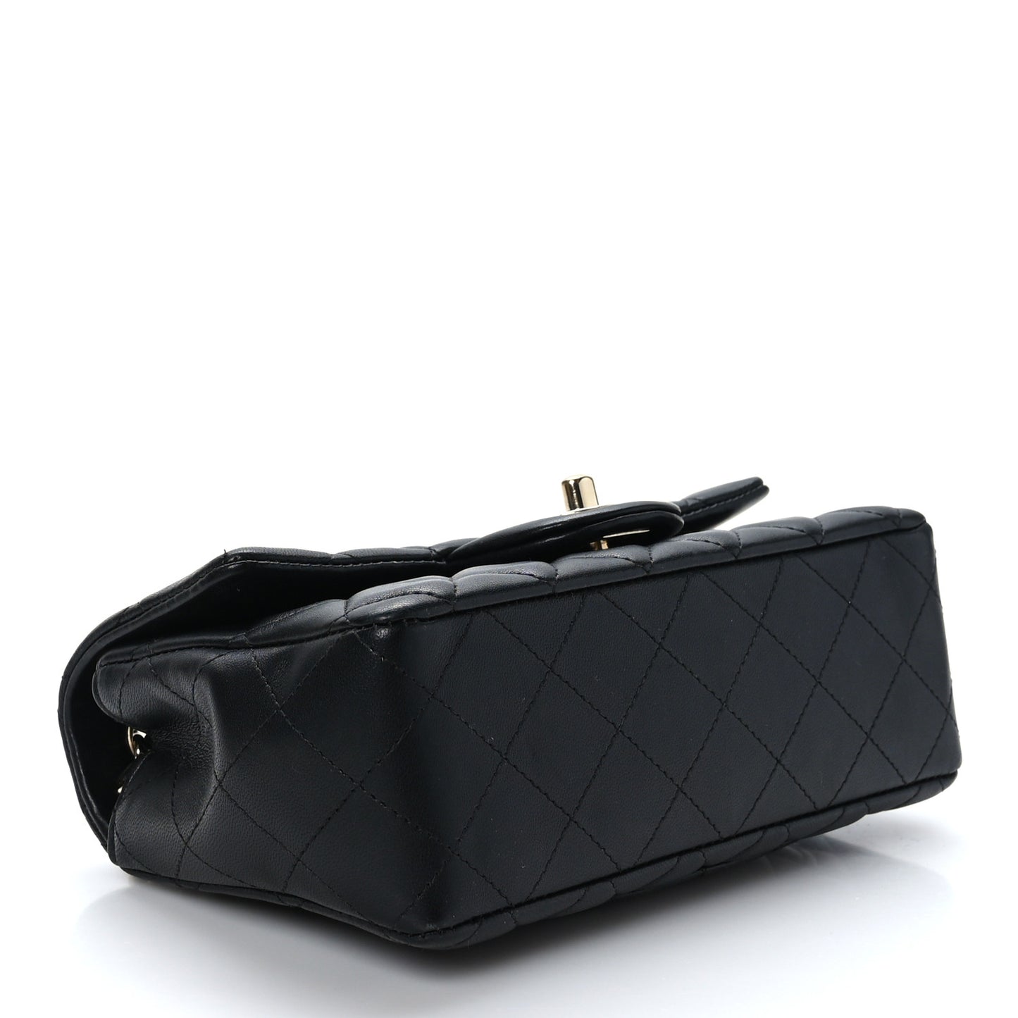 Lambskin Quilted Mini Rectangular Flap Black